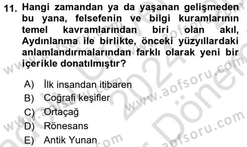 Siyasi Düşünceler Tarihi Dersi 2024 - 2025 Yılı (Final) Dönem Sonu Sınav Soruları 11. Soru