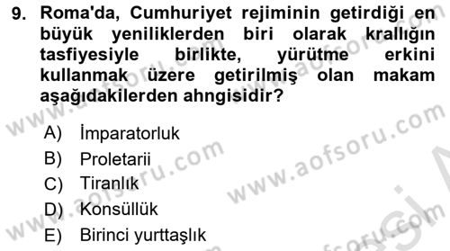 Siyasi Düşünceler Tarihi Dersi 2025 - 2026 Yılı (Vize) Ara Sınav Soruları 9. Soru