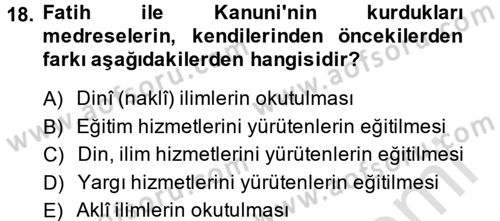 Bilim ve Teknoloji Tarihi Dersi 2014 - 2015 Yılı Tek Ders Sınav Soruları 18. Soru