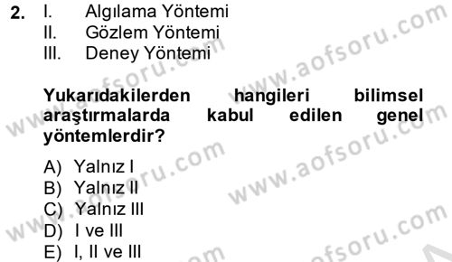 Bilim ve Teknoloji Tarihi Dersi 2014 - 2015 Yılı Tek Ders Sınav Soruları 2. Soru
