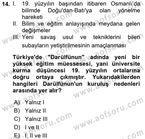 Bilim ve Teknoloji Tarihi Dersi 2015 - 2016 Yılı (Final) Dönem Sonu Sınavı 14. Soru