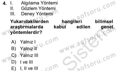 Bilim ve Teknoloji Tarihi Dersi 2015 - 2016 Yılı (Final) Dönem Sonu Sınavı 4. Soru