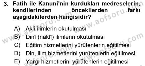 Bilim ve Teknoloji Tarihi Dersi 2015 - 2016 Yılı Tek Ders Sınavı 3. Soru