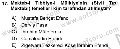 Bilim ve Teknoloji Tarihi Dersi 2016 - 2017 Yılı 3 Ders Sınavı 17. Soru