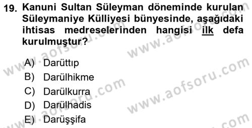 Bilim ve Teknoloji Tarihi Dersi 2017 - 2018 Yılı 3 Ders Sınavı 19. Soru