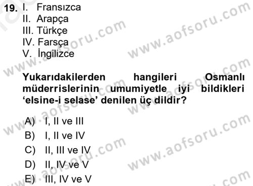 Bilim ve Teknoloji Tarihi Dersi 2017 - 2018 Yılı (Final) Dönem Sonu Sınavı 19. Soru