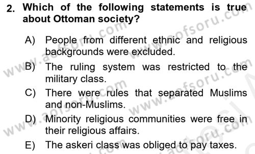 Principles Of Ataturk And The History Of Turkish Revolution 1 Dersi 2018 - 2019 Yılı (Vize) Ara Sınav Soruları 2. Soru