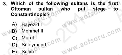 Principles Of Ataturk And The History Of Turkish Revolution 1 Dersi 2018 - 2019 Yılı (Vize) Ara Sınav Soruları 3. Soru