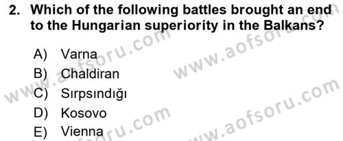 Principles Of Ataturk And The History Of Turkish Revolution 1 Dersi 2018 - 2019 Yılı (Final) Dönem Sonu Sınav Soruları 2. Soru