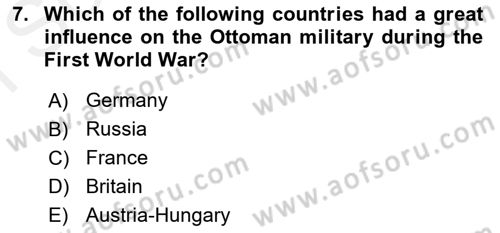Principles Of Ataturk And The History Of Turkish Revolution 1 Dersi 2018 - 2019 Yılı (Final) Dönem Sonu Sınav Soruları 7. Soru