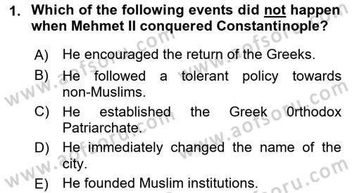 Principles Of Ataturk And The History Of Turkish Revolution 1 Dersi 2019 - 2020 Yılı (Vize) Ara Sınav Soruları 1. Soru