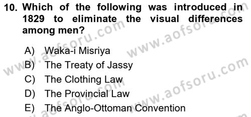Principles Of Ataturk And The History Of Turkish Revolution 1 Dersi 2019 - 2020 Yılı (Vize) Ara Sınav Soruları 10. Soru