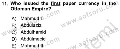 Principles Of Ataturk And The History Of Turkish Revolution 1 Dersi 2019 - 2020 Yılı (Vize) Ara Sınav Soruları 11. Soru