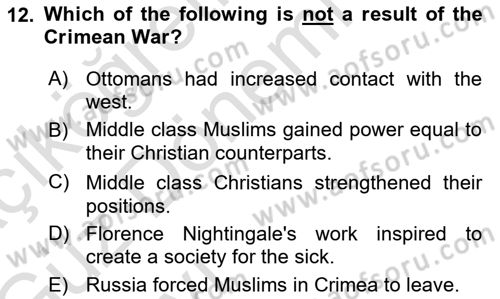 Principles Of Ataturk And The History Of Turkish Revolution 1 Dersi 2019 - 2020 Yılı (Vize) Ara Sınav Soruları 12. Soru