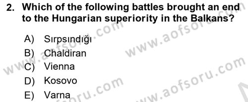 Principles Of Ataturk And The History Of Turkish Revolution 1 Dersi 2019 - 2020 Yılı (Vize) Ara Sınav Soruları 2. Soru