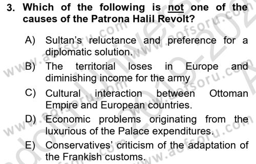 Principles Of Ataturk And The History Of Turkish Revolution 1 Dersi 2019 - 2020 Yılı (Vize) Ara Sınav Soruları 3. Soru