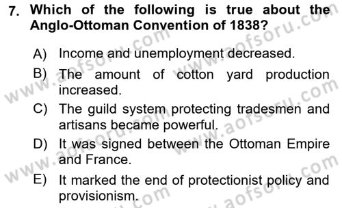 Principles Of Ataturk And The History Of Turkish Revolution 1 Dersi 2019 - 2020 Yılı (Vize) Ara Sınav Soruları 7. Soru