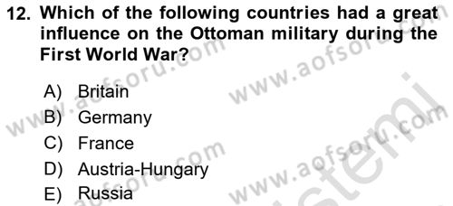 Principles Of Ataturk And The History Of Turkish Revolution 1 Dersi 2019 - 2020 Yılı (Final) Dönem Sonu Sınav Soruları 12. Soru