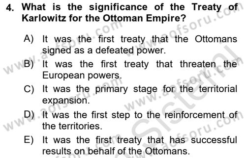 Principles Of Ataturk And The History Of Turkish Revolution 1 Dersi 2019 - 2020 Yılı (Final) Dönem Sonu Sınav Soruları 4. Soru