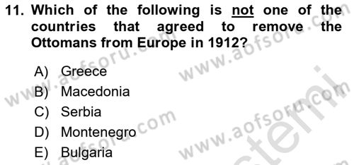 Principles Of Ataturk And The History Of Turkish Revolution 1 Dersi 2020 - 2021 Yılı Yaz Okulu Sınav Soruları 11. Soru