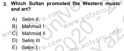 Principles Of Ataturk And The History Of Turkish Revolution 1 Dersi 2020 - 2021 Yılı Yaz Okulu Sınav Soruları 3. Soru