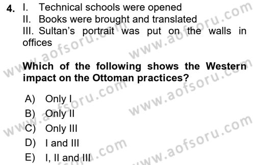 Principles Of Ataturk And The History Of Turkish Revolution 1 Dersi 2020 - 2021 Yılı Yaz Okulu Sınav Soruları 4. Soru