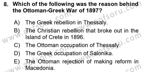 Principles Of Ataturk And The History Of Turkish Revolution 1 Dersi 2020 - 2021 Yılı Yaz Okulu Sınav Soruları 8. Soru