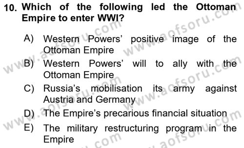 Principles Of Ataturk And The History Of Turkish Revolution 1 Dersi 2021 - 2022 Yılı Yaz Okulu Sınav Soruları 10. Soru