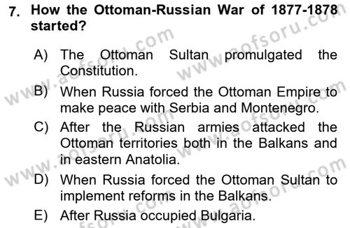 Principles Of Ataturk And The History Of Turkish Revolution 1 Dersi 2021 - 2022 Yılı Yaz Okulu Sınav Soruları 7. Soru