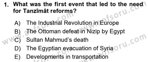 Principles Of Ataturk And The History Of Turkish Revolution 1 Dersi 2022 - 2023 Yılı (Final) Dönem Sonu Sınav Soruları 1. Soru