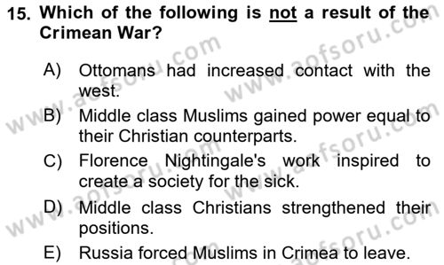 Principles Of Ataturk And The History Of Turkish Revolution 1 Dersi 2022 - 2023 Yılı Yaz Okulu Sınav Soruları 15. Soru