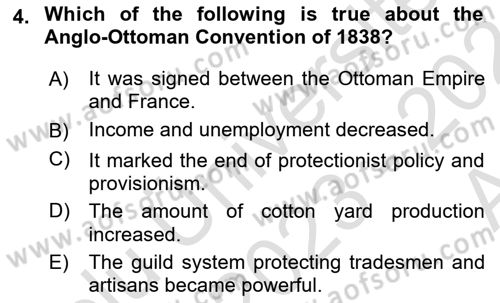 Principles Of Ataturk And The History Of Turkish Revolution 1 Dersi 2023 - 2024 Yılı (Vize) Ara Sınav Soruları 4. Soru