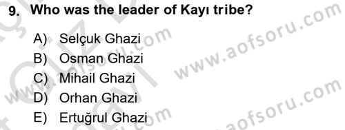 Principles Of Ataturk And The History Of Turkish Revolution 1 Dersi 2023 - 2024 Yılı (Vize) Ara Sınav Soruları 9. Soru