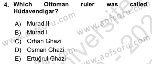 Principles Of Ataturk And The History Of Turkish Revolution 1 Dersi 2023 - 2024 Yılı (Final) Dönem Sonu Sınav Soruları 4. Soru