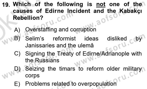 Principles Of Ataturk And The History Of Turkish Revolution 1 Dersi 2023 - 2024 Yılı Yaz Okulu Sınav Soruları 19. Soru