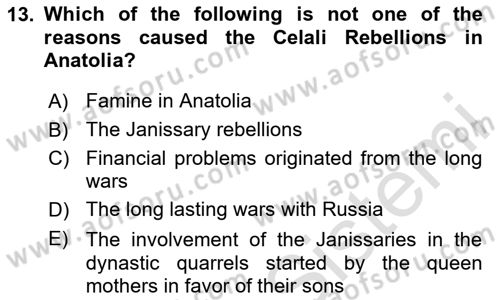 Principles Of Ataturk And The History Of Turkish Revolution 1 Dersi 2024 - 2025 Yılı (Vize) Ara Sınav Soruları 13. Soru