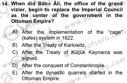 Principles Of Ataturk And The History Of Turkish Revolution 1 Dersi 2024 - 2025 Yılı (Vize) Ara Sınav Soruları 14. Soru
