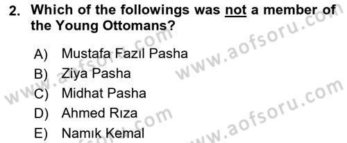 Principles Of Ataturk And The History Of Turkish Revolution 1 Dersi 2024 - 2025 Yılı (Vize) Ara Sınav Soruları 2. Soru