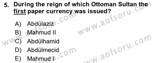 Principles Of Ataturk And The History Of Turkish Revolution 1 Dersi 2024 - 2025 Yılı (Vize) Ara Sınav Soruları 5. Soru