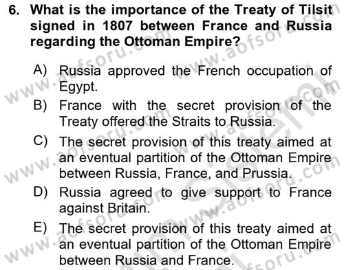 Principles Of Ataturk And The History Of Turkish Revolution 1 Dersi 2024 - 2025 Yılı (Vize) Ara Sınav Soruları 6. Soru