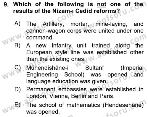 Principles Of Ataturk And The History Of Turkish Revolution 1 Dersi 2024 - 2025 Yılı (Vize) Ara Sınav Soruları 9. Soru
