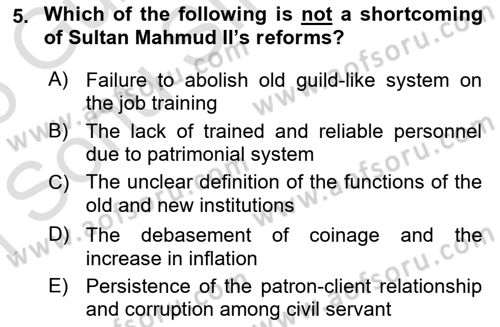 Principles Of Ataturk And The History Of Turkish Revolution 1 Dersi 2024 - 2025 Yılı (Final) Dönem Sonu Sınav Soruları 5. Soru