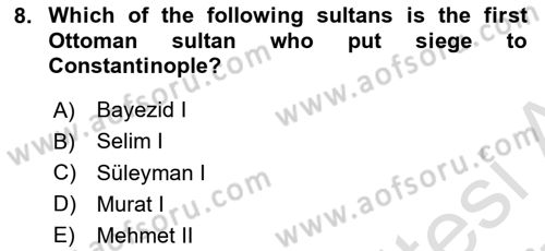 Principles Of Ataturk And The History Of Turkish Revolution 1 Dersi 2024 - 2025 Yılı (Final) Dönem Sonu Sınav Soruları 8. Soru