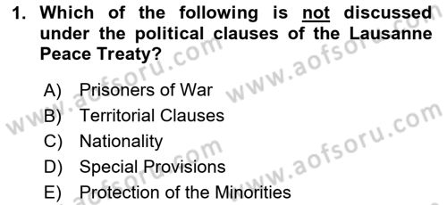 Principles Of Ataturk And The History Of Turkish Revolution 2 Dersi 2020 - 2021 Yılı Yaz Okulu Sınav Soruları 1. Soru