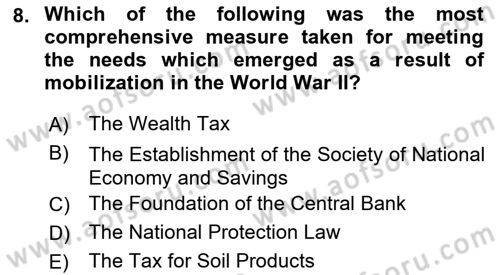Principles Of Ataturk And The History Of Turkish Revolution 2 Dersi 2021 - 2022 Yılı (Vize) Ara Sınav Soruları 8. Soru