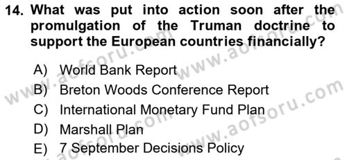 Principles Of Ataturk And The History Of Turkish Revolution 2 Dersi 2021 - 2022 Yılı Yaz Okulu Sınav Soruları 14. Soru