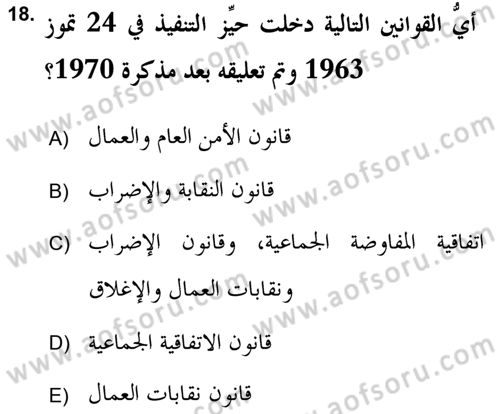 Atatürk İlkeleri Ve İnkılap Tarihi 2 Dersi 2018 - 2019 Yılı (Final) Dönem Sonu Sınav Soruları 18. Soru