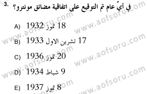 Atatürk İlkeleri Ve İnkılap Tarihi 2 Dersi 2018 - 2019 Yılı (Final) Dönem Sonu Sınav Soruları 3. Soru