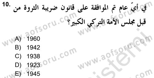 Atatürk İlkeleri Ve İnkılap Tarihi 2 Dersi 2020 - 2021 Yılı Yaz Okulu Sınav Soruları 10. Soru