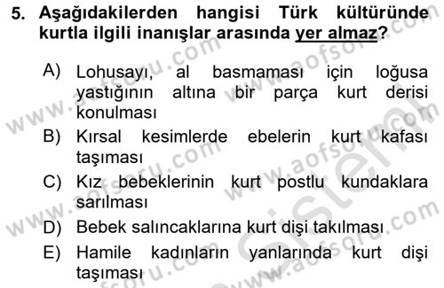 Türk Kültürü Ve Tarihine Giriş Dersi 2023 - 2024 Yılı (Vize) Ara Sınav Soruları 5. Soru